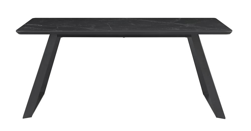 Smith Black/Gunmetal Rectangle Ceramic Top Dining Table from Coaster - Luna Furniture