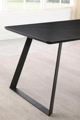 Smith Black/Gunmetal Rectangle Ceramic Top Dining Table from Coaster - Luna Furniture