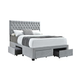 Soledad Eastern King 4-Drawer Button Tufted Storage Bed Beige from Coaster - Luna Furniture