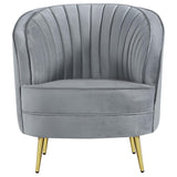 Sophia 3-piece Upholstered Living Room Set with Camel Back Grey and Gold - 506864-S3 - Luna Furniture
