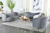 Sophia Upholstered Chair Grey and Gold - 506866 - Luna Furniture