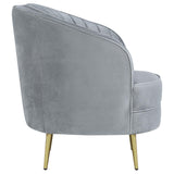 Sophia Upholstered Chair Grey and Gold - 506866 - Luna Furniture