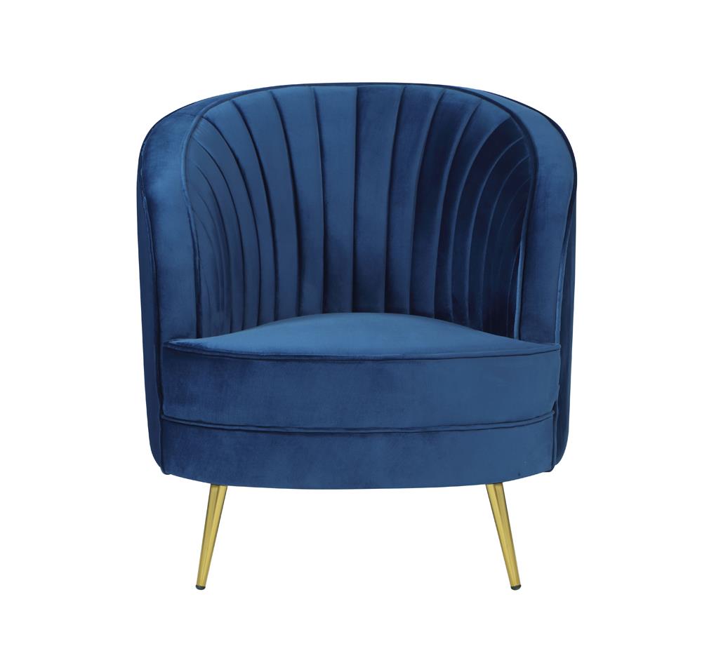 Sophia Upholstered Vertical Channel Tufted Chair Blue - 506863 - Luna Furniture