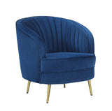 Sophia Upholstered Vertical Channel Tufted Chair Blue - 506863 - Luna Furniture