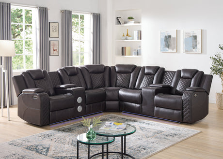 Spaceship Espresso Power Reclining Sectional - Spaceship Espresso - Luna Furniture