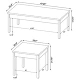 Stacie 3-piece Composite Wood Coffee Table Set Antique Pine and White from Coaster - Luna Furniture