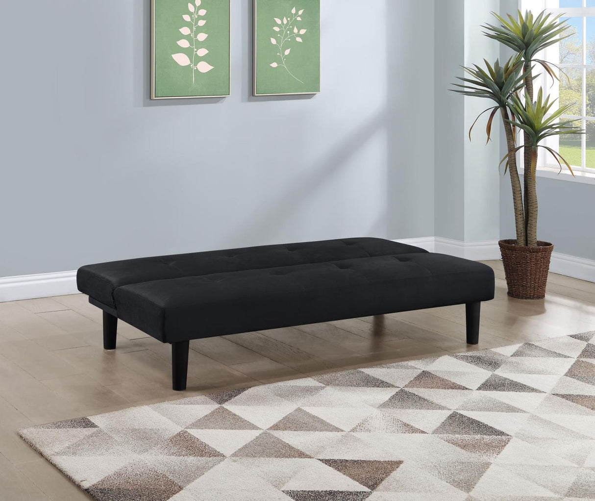 Stanford Multipurpose Upholstered Tufted Convertible Sofa Bed Black from Coaster - Luna Furniture