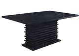 Stanton Black Rectangle Pedestal Dining Table from Coaster - Luna Furniture