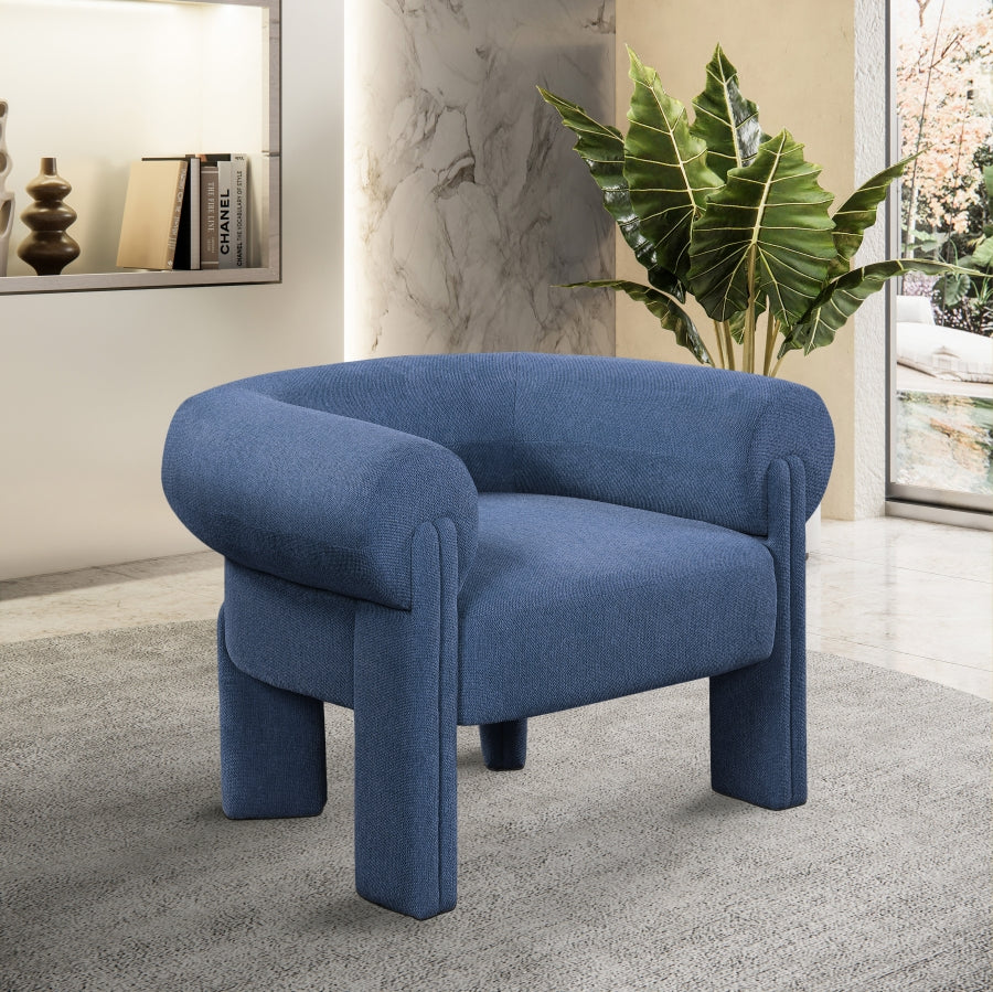 Stefano Polyester Fabric Accent Chair Blue from Meridian - Luna Furniture