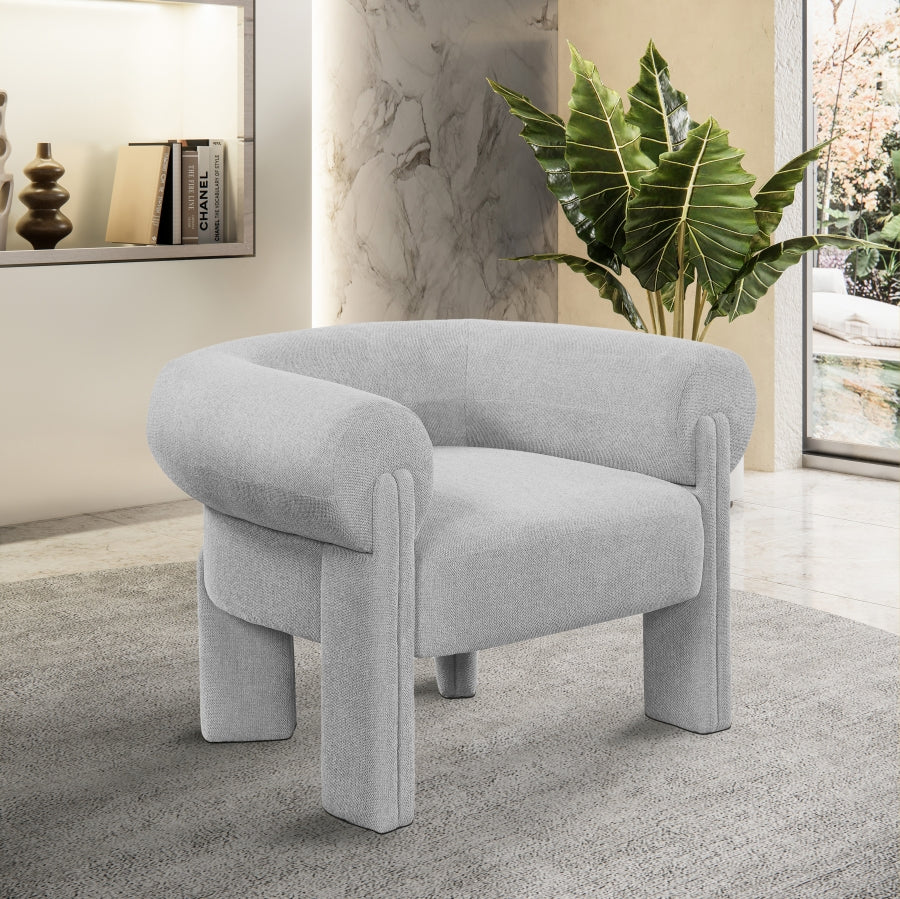 Stefano Polyester Fabric Accent Chair Grey from Meridian - Luna Furniture