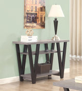 Stevens V-Shaped Sofa Table Black/Antique Gray from Coaster - Luna Furniture