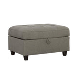 Stonenesse Tufted Storage Ottoman Grey - 500414 - Luna Furniture