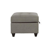 Stonenesse Tufted Storage Ottoman Grey - 500414 - Luna Furniture