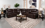 Sycamore Dark Brown Power Reclining Sectional from Coaster - Luna Furniture