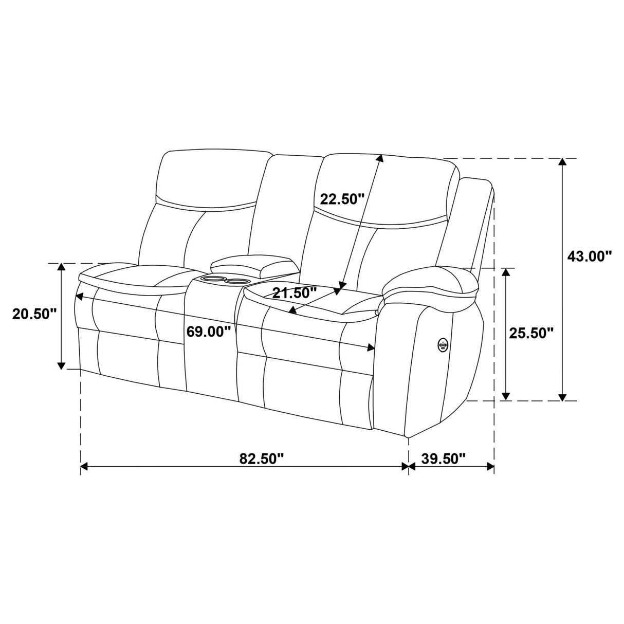 Sycamore Dark Brown Power Reclining Sectional from Coaster - Luna Furniture