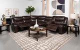 Sycamore Dark Brown Power Reclining Sectional from Coaster - Luna Furniture