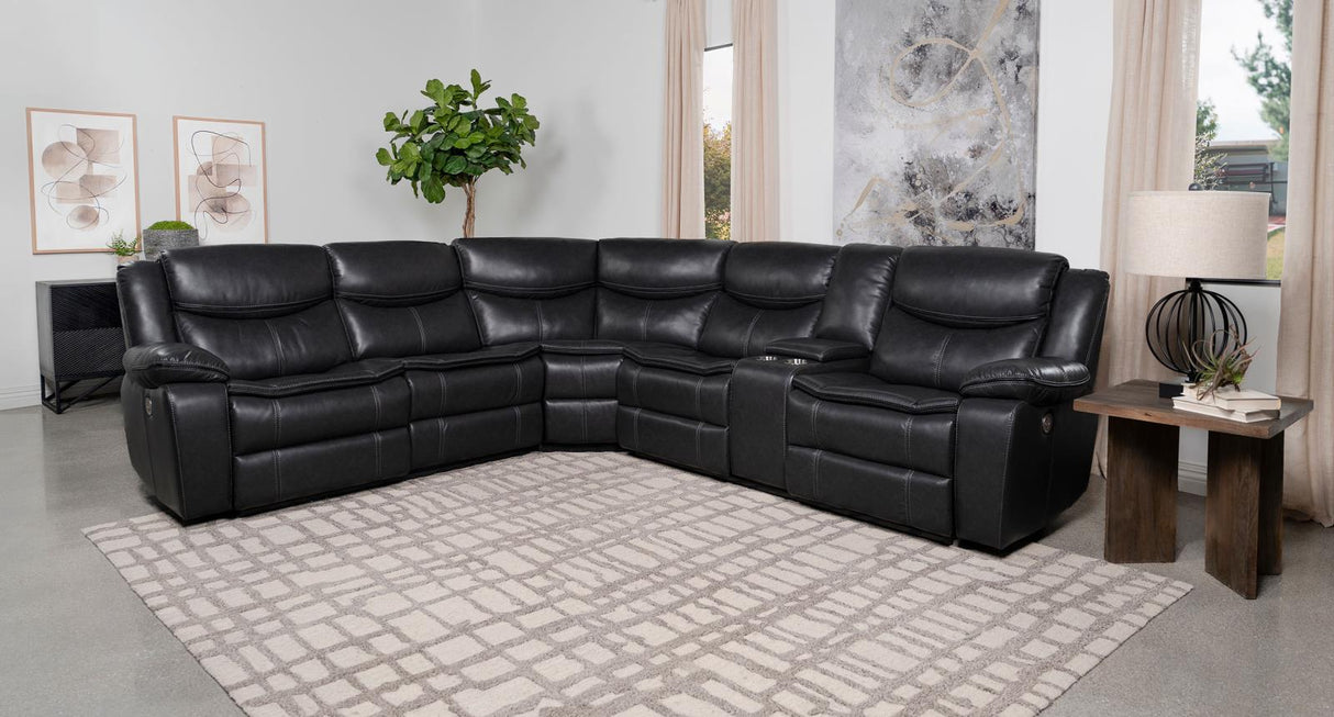 Sycamore Dark Grey Power Reclining Sectional from Coaster - Luna Furniture