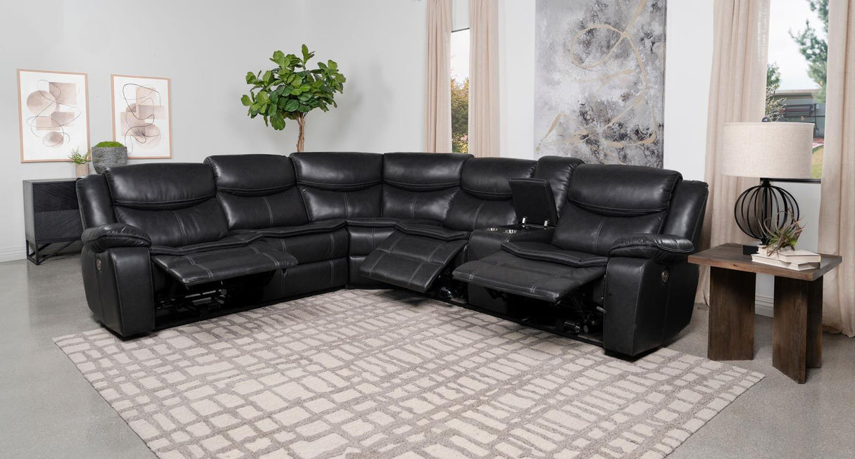 Sycamore Dark Grey Power Reclining Sectional from Coaster - Luna Furniture