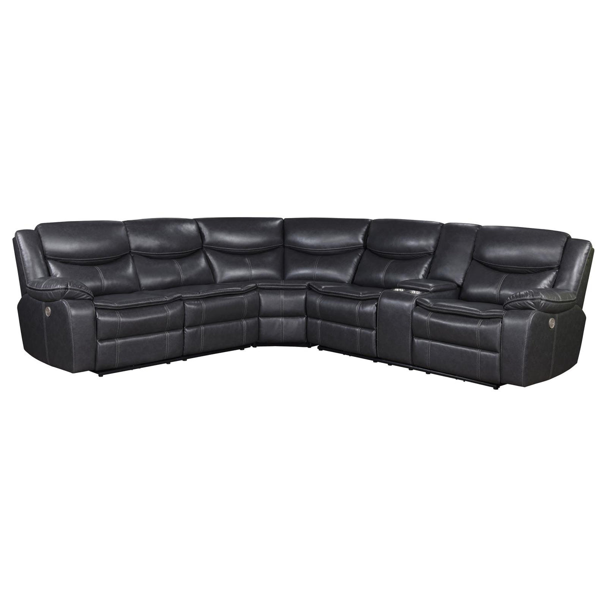 Sycamore Dark Grey Power Reclining Sectional from Coaster - Luna Furniture