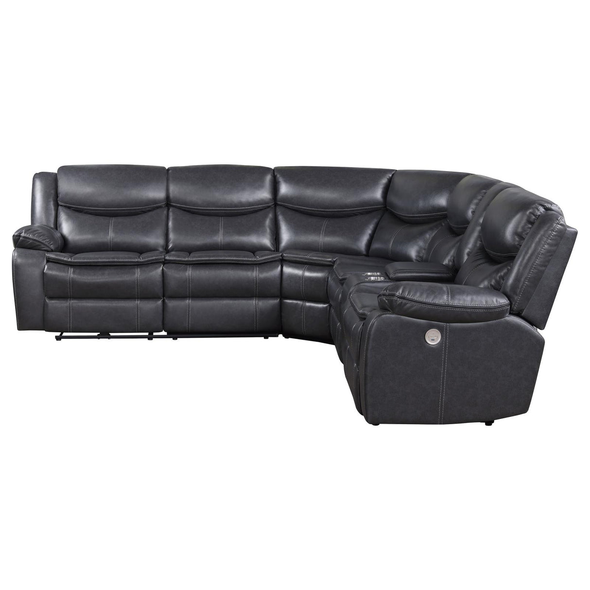 Sycamore Dark Grey Power Reclining Sectional from Coaster - Luna Furniture