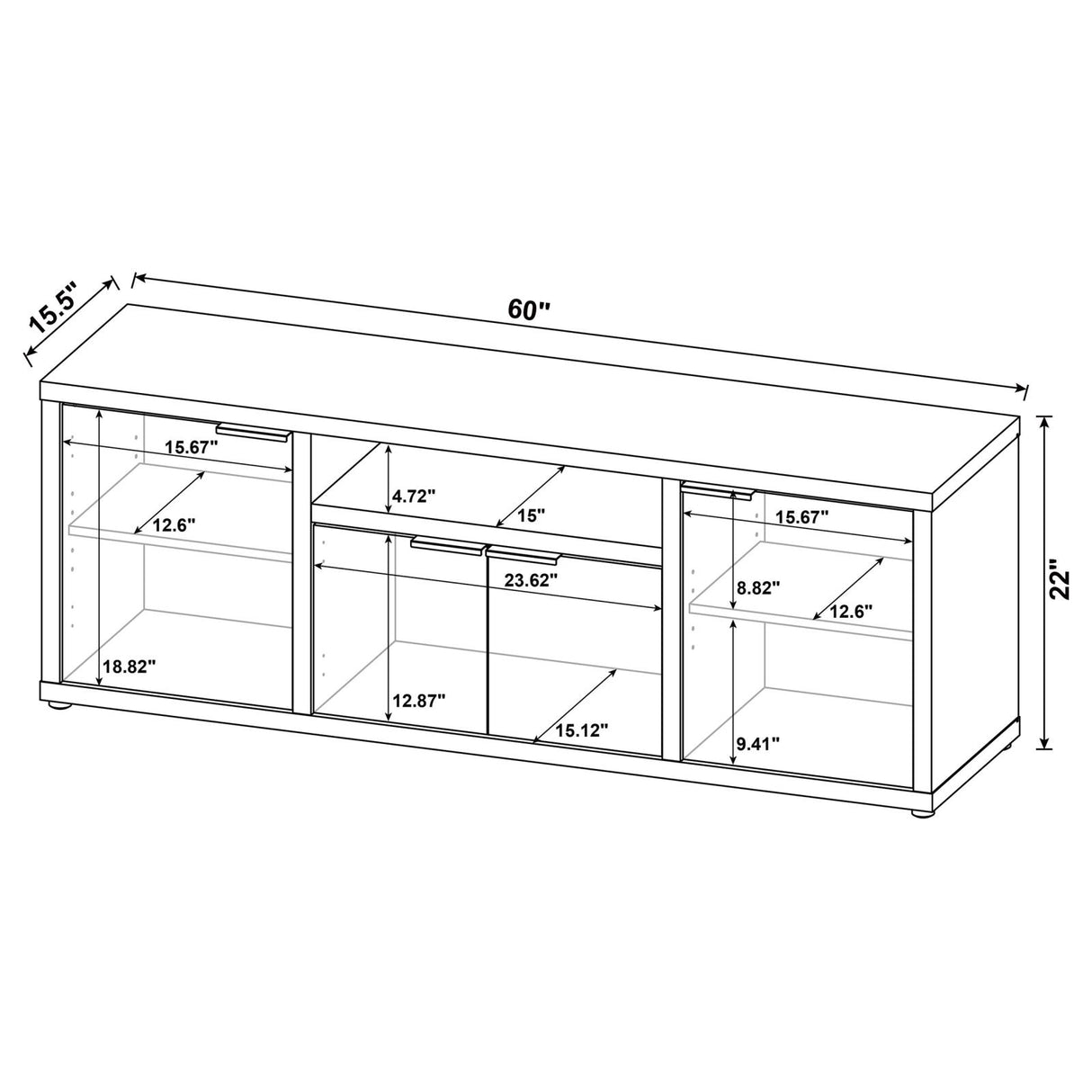 Tabby 3-piece Entertainment Center With 60" TV Stand Mango - 701702-SET - Luna Furniture