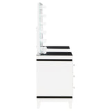 Talei 6-drawer Vanity Set with Hollywood Lighting Black and White from Coaster - Luna Furniture