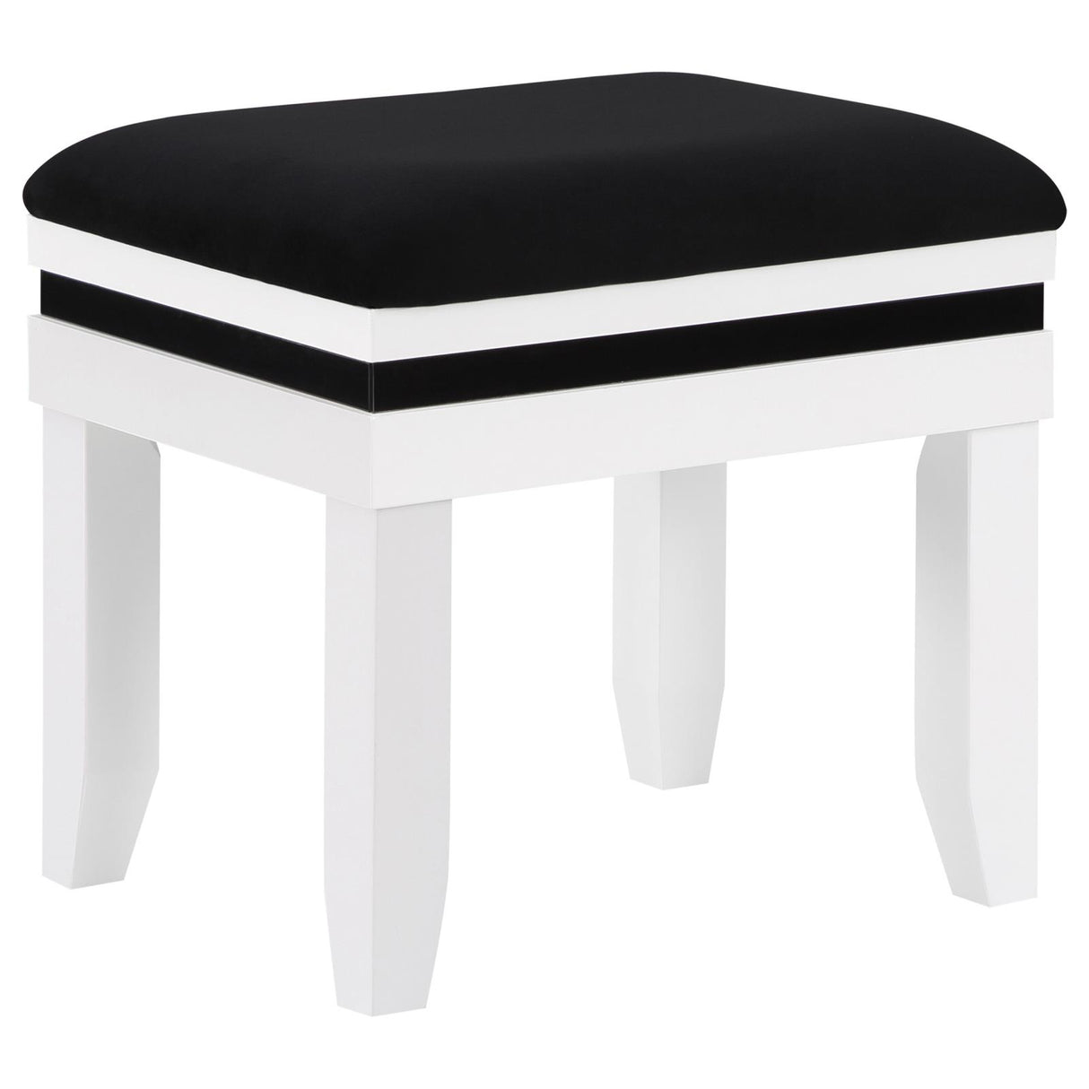 Talei 6-drawer Vanity Set with Hollywood Lighting Black and White from Coaster - Luna Furniture