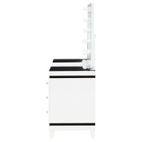 Talei 6-drawer Vanity Set with Hollywood Lighting Black and White from Coaster - Luna Furniture