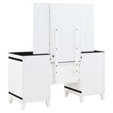 Talei 6-drawer Vanity Set with Hollywood Lighting Black and White from Coaster - Luna Furniture