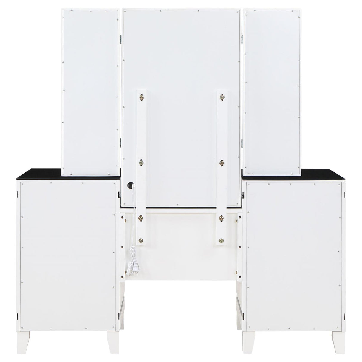 Talei 6-drawer Vanity Set with Hollywood Lighting Black and White from Coaster - Luna Furniture