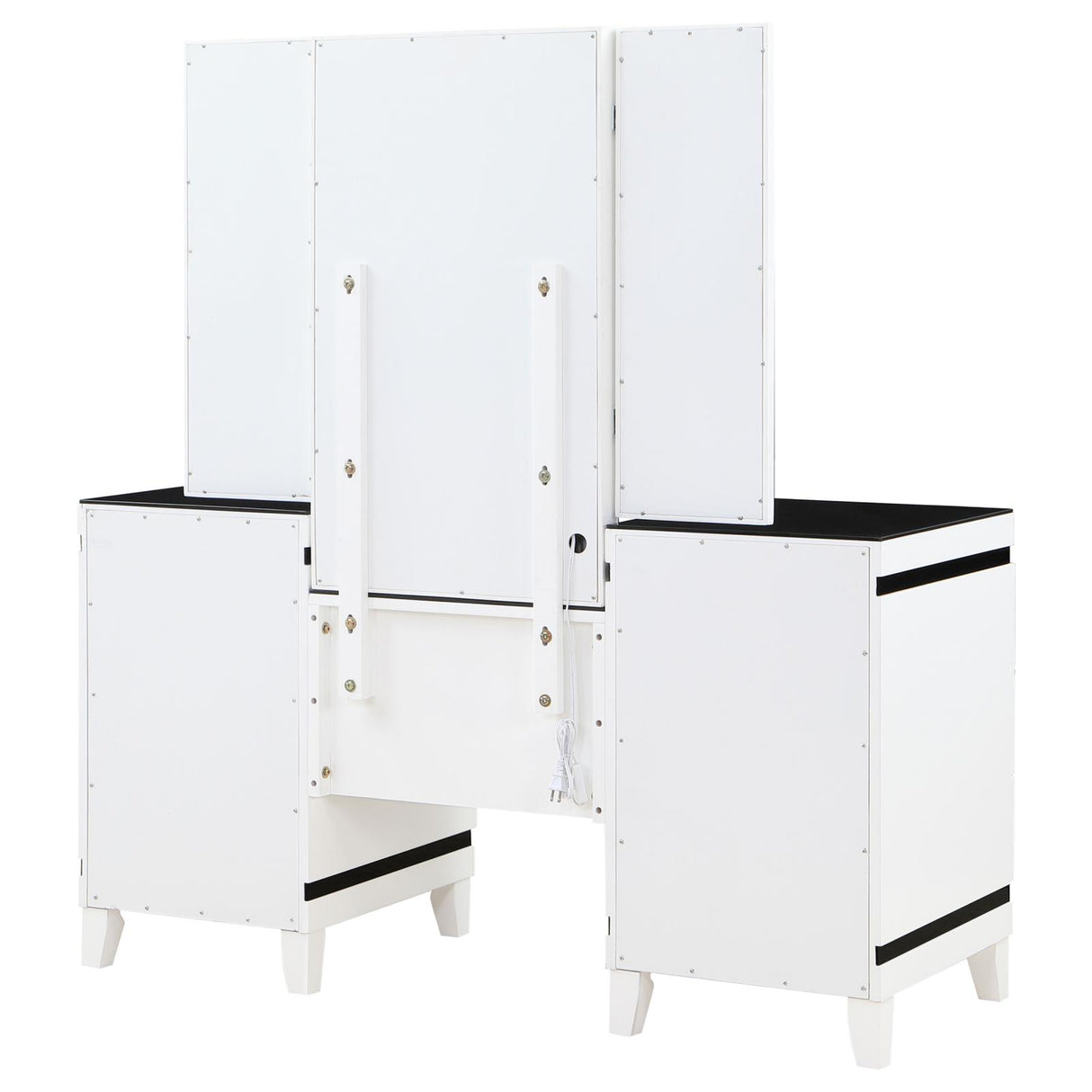 Talei 6-drawer Vanity Set with Hollywood Lighting Black and White from Coaster - Luna Furniture