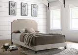 Tamarac Upholstered Nailhead Eastern King Bed Beige from Coaster - Luna Furniture