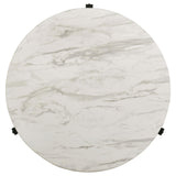 Tandi Faux White Marble/Black Round Coffee Table from Coaster - Luna Furniture