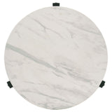 Tandi Round End Table Faux White Marble/Black from Coaster - Luna Furniture