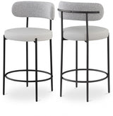 Taupe Beacon Faux Leather And Boucle Fabric Bar / Counter Stools, Set of 2 from Meridian - Luna Furniture