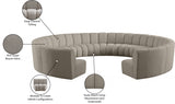 Infinity Taupe Boucle Fabric 11pc. Sectional from Meridian - Luna Furniture