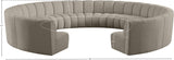 Infinity Taupe Boucle Fabric 11pc. Sectional from Meridian - Luna Furniture