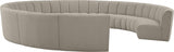 Infinity Taupe Boucle Fabric 11pc. Sectional from Meridian - Luna Furniture