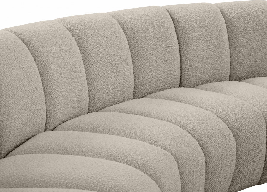 Infinity Taupe Boucle Fabric 11pc. Sectional from Meridian - Luna Furniture