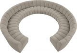 Infinity Taupe Boucle Fabric 11pc. Sectional from Meridian - Luna Furniture