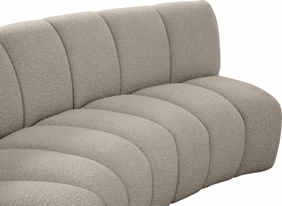 Infinity Taupe Boucle Fabric 11pc. Sectional from Meridian - Luna Furniture