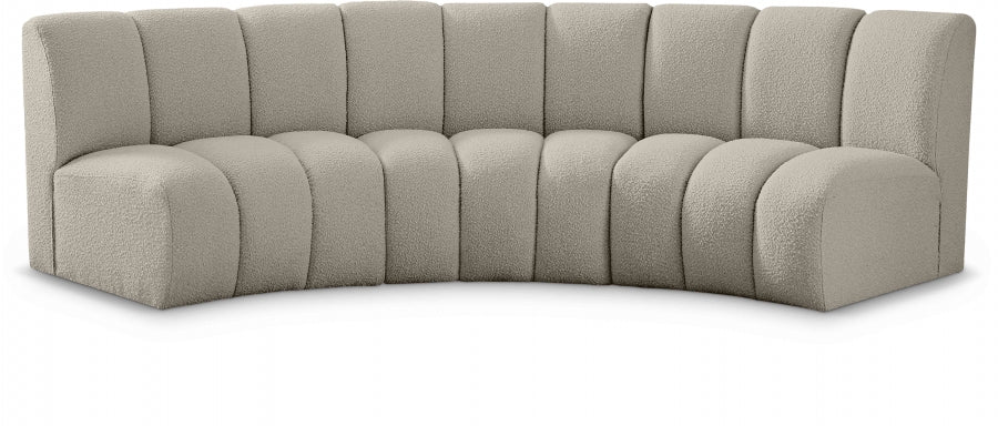 Infinity Taupe Boucle Fabric Sofa from Meridian - Luna Furniture