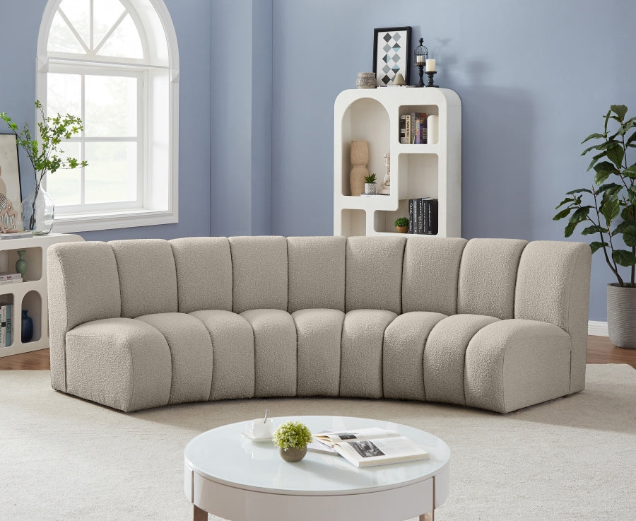 Infinity Taupe Boucle Fabric Sofa from Meridian - Luna Furniture