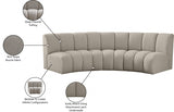 Infinity Taupe Boucle Fabric Sofa from Meridian - Luna Furniture