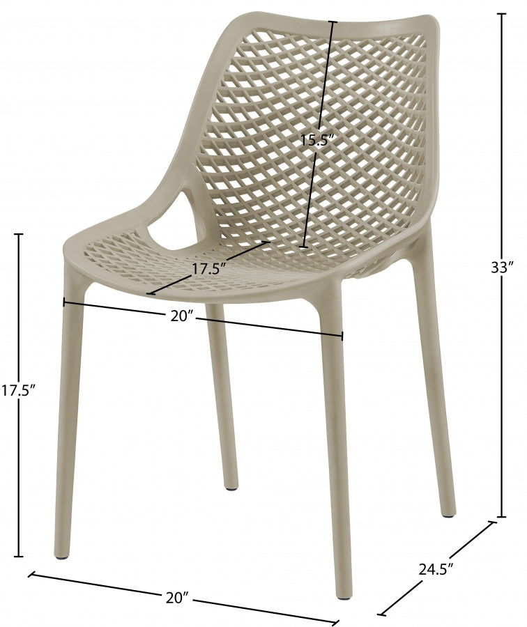 Mykonos Taupe Outdoor Patio Dining Chair, Set of 4 from Meridian - Luna Furniture