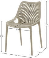 Mykonos Taupe Outdoor Patio Dining Chair, Set of 4 from Meridian - Luna Furniture