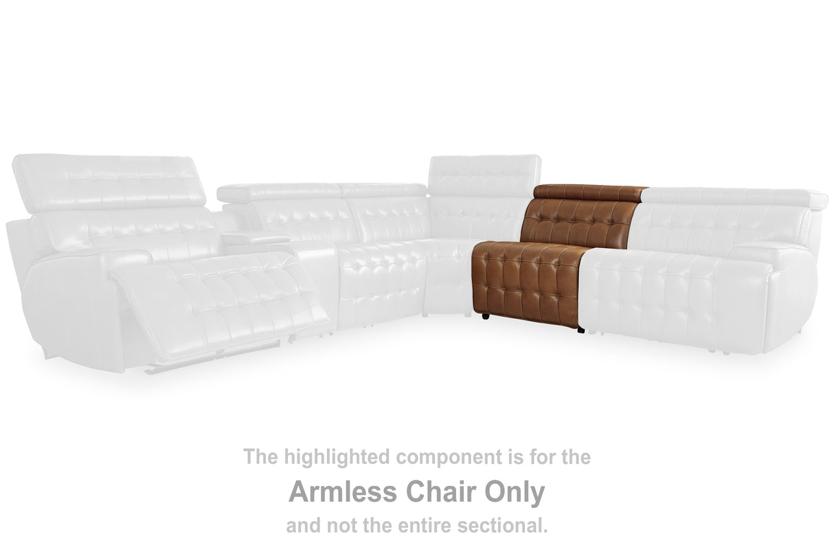 Temmpton Chocolate Armless Chair from Ashley - Luna Furniture