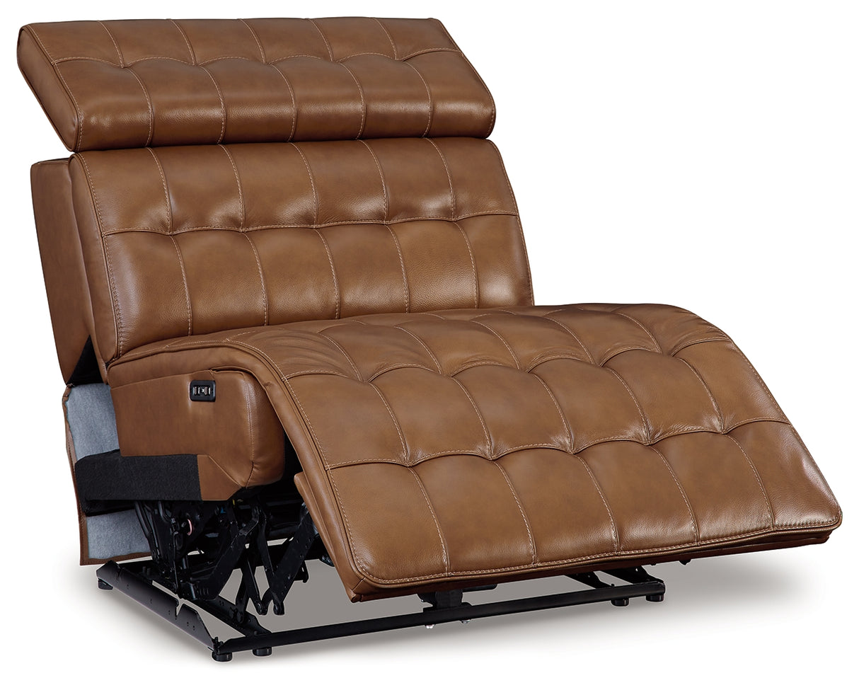 Temmpton Chocolate Power Armless Recliner from Ashley - Luna Furniture