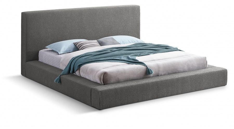 Terra Boucle Fabric King Bed Grey from Meridian - Luna Furniture