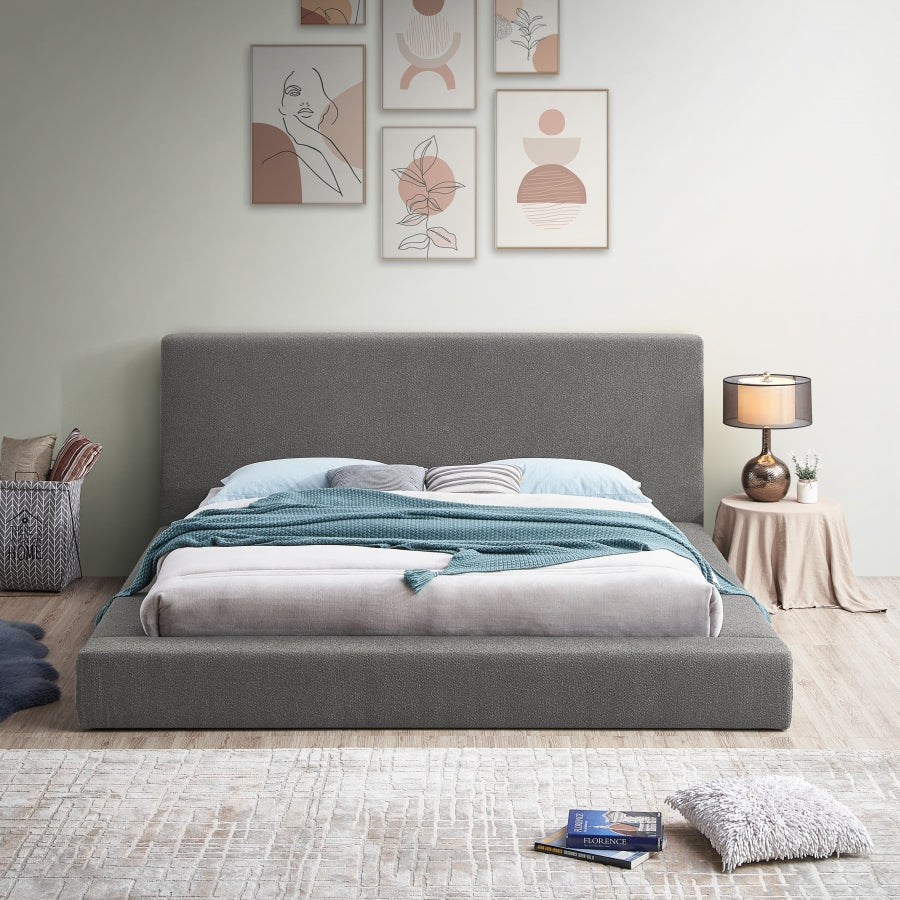 Terra Boucle Fabric King Bed Grey from Meridian - Luna Furniture